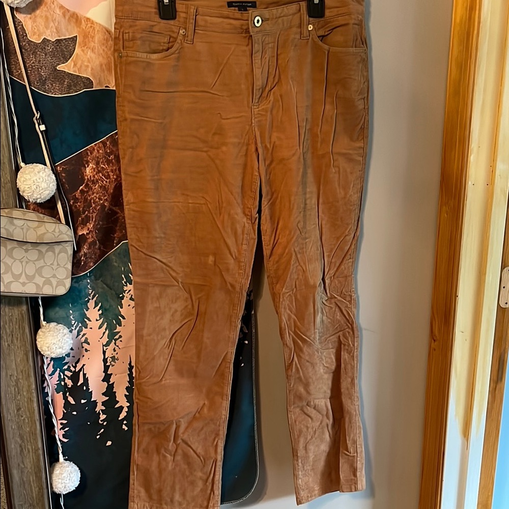 Brown Corduroy Casual Pants
